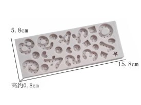 Molde silicona numeros con puntos